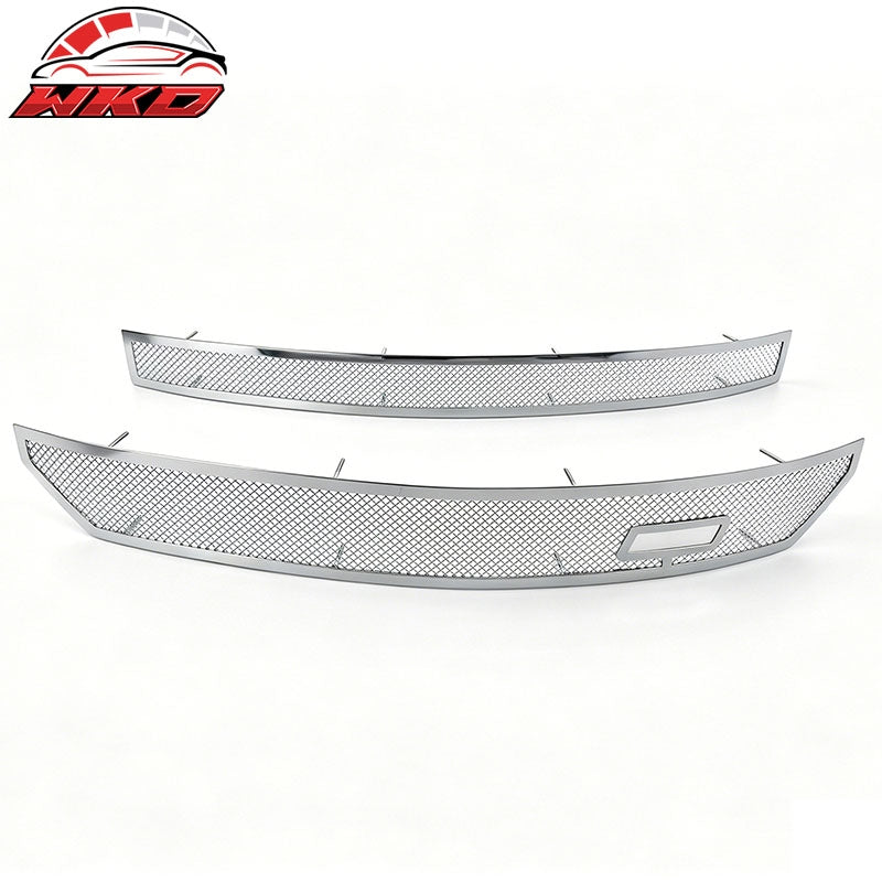 Fits 2016-2018 Silverado Z71 Chrome Front Upper Lower Grilles Stainless Steel