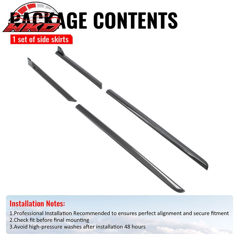 Fits 23-26 Solterra ST Style Side Skirt Extension Molding ABS Carbon Fiber Print