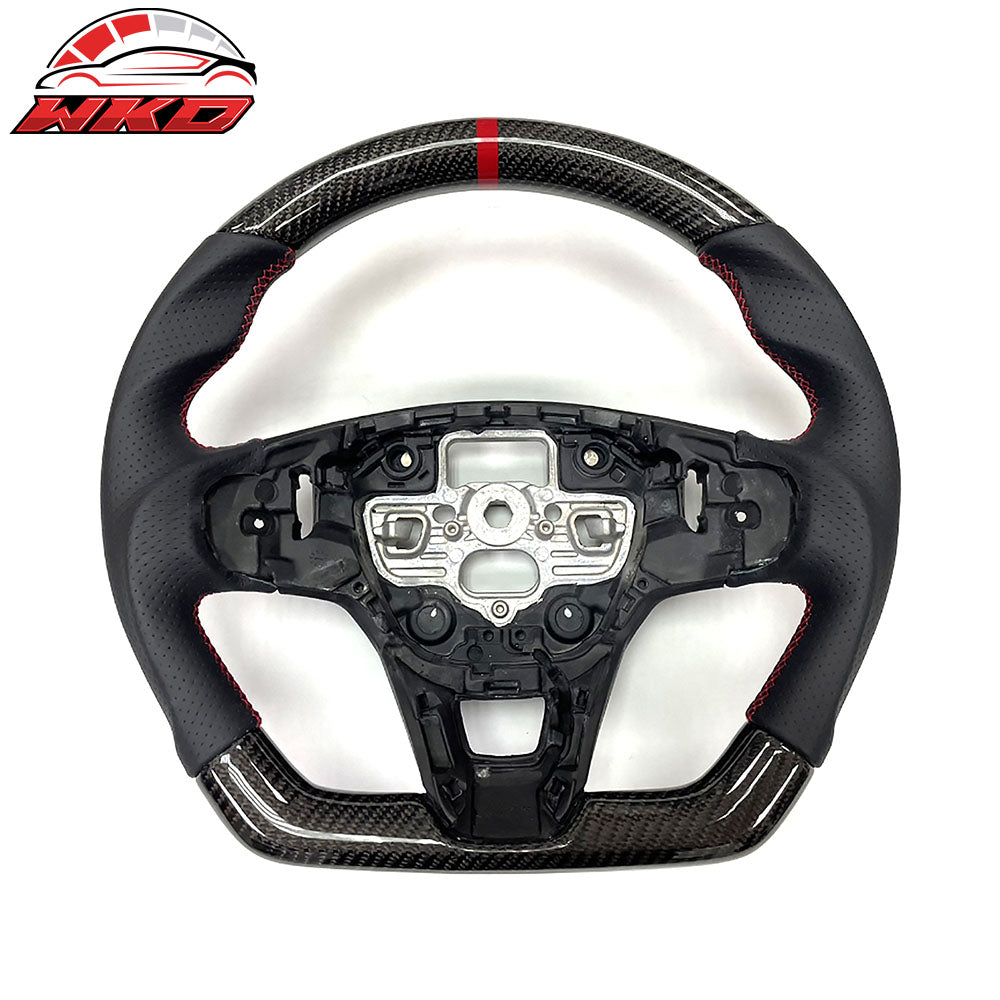 20-24 Focus Escape Carbon Steering Wheel Leather W/ Red Stitch Indicator | Wholesale