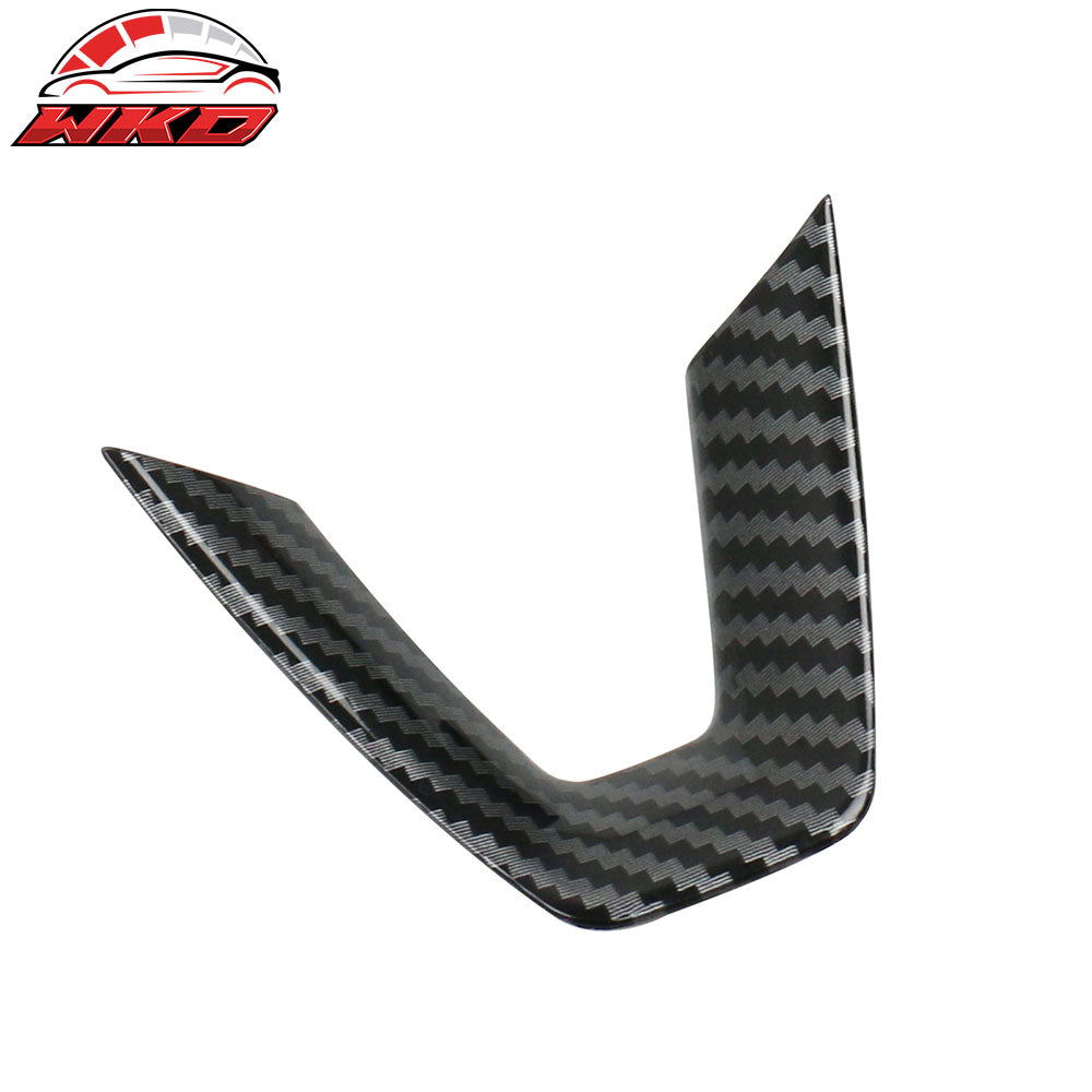 Fits 24-25 Tesla Model 3/25 Y Carbon Fiber Print Steering Wheel Panel Trim Cover