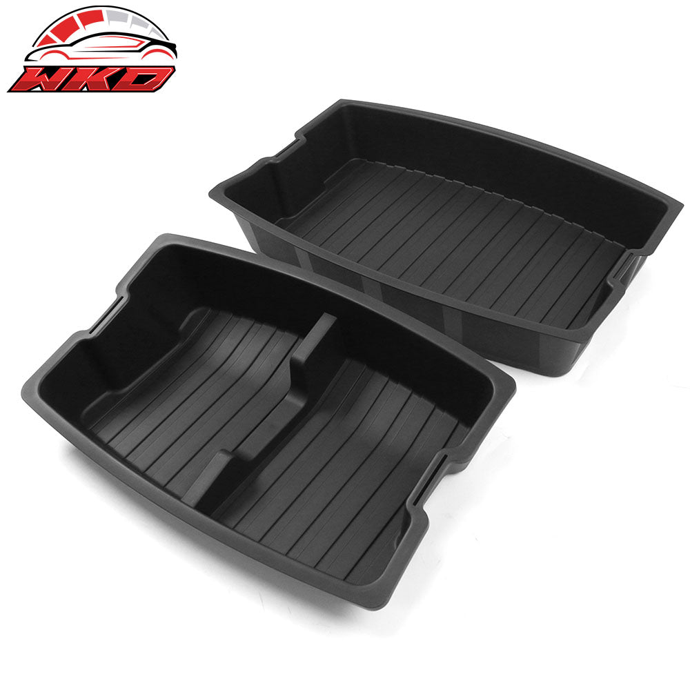 Fits 24-25 Tesla Model 3 2PCS Rear Trunk Lower + Upper Storage Organizer Box PP