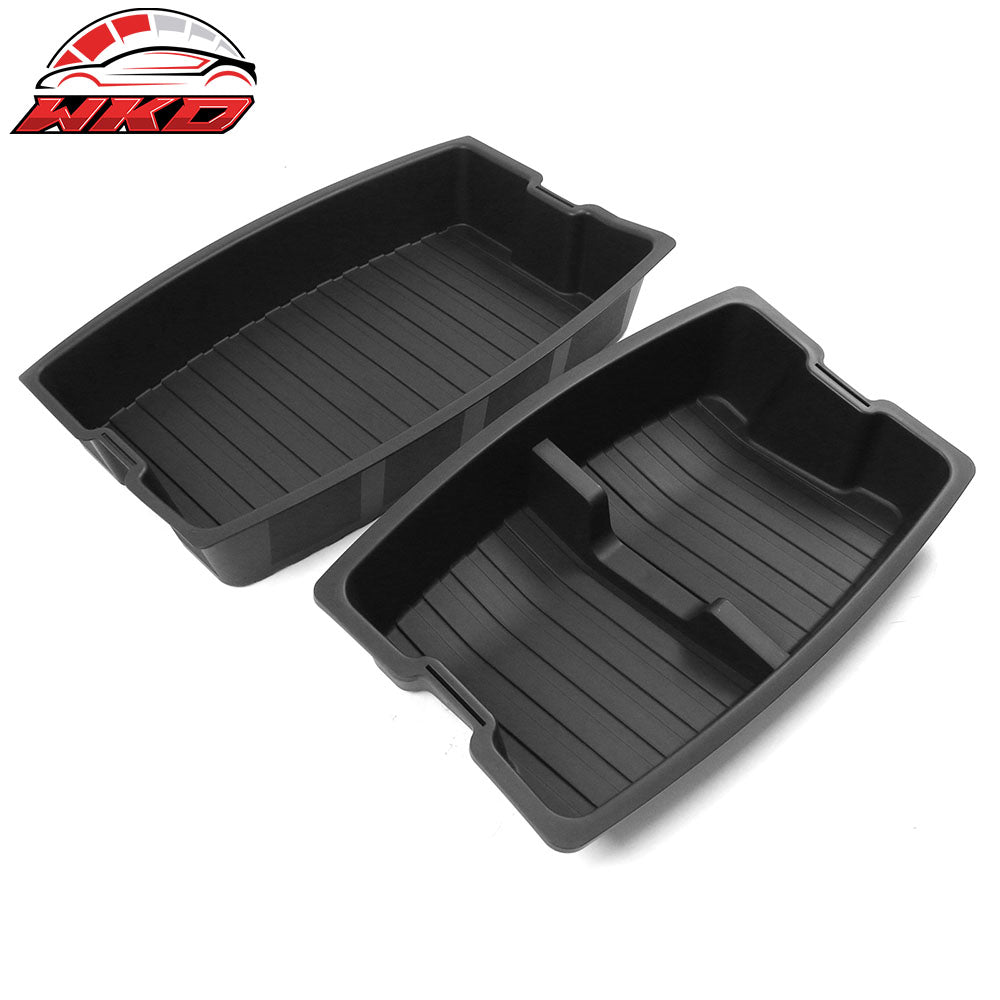 Fits 24-25 Tesla Model 3 2PCS Rear Trunk Lower + Upper Storage Organizer Box PP