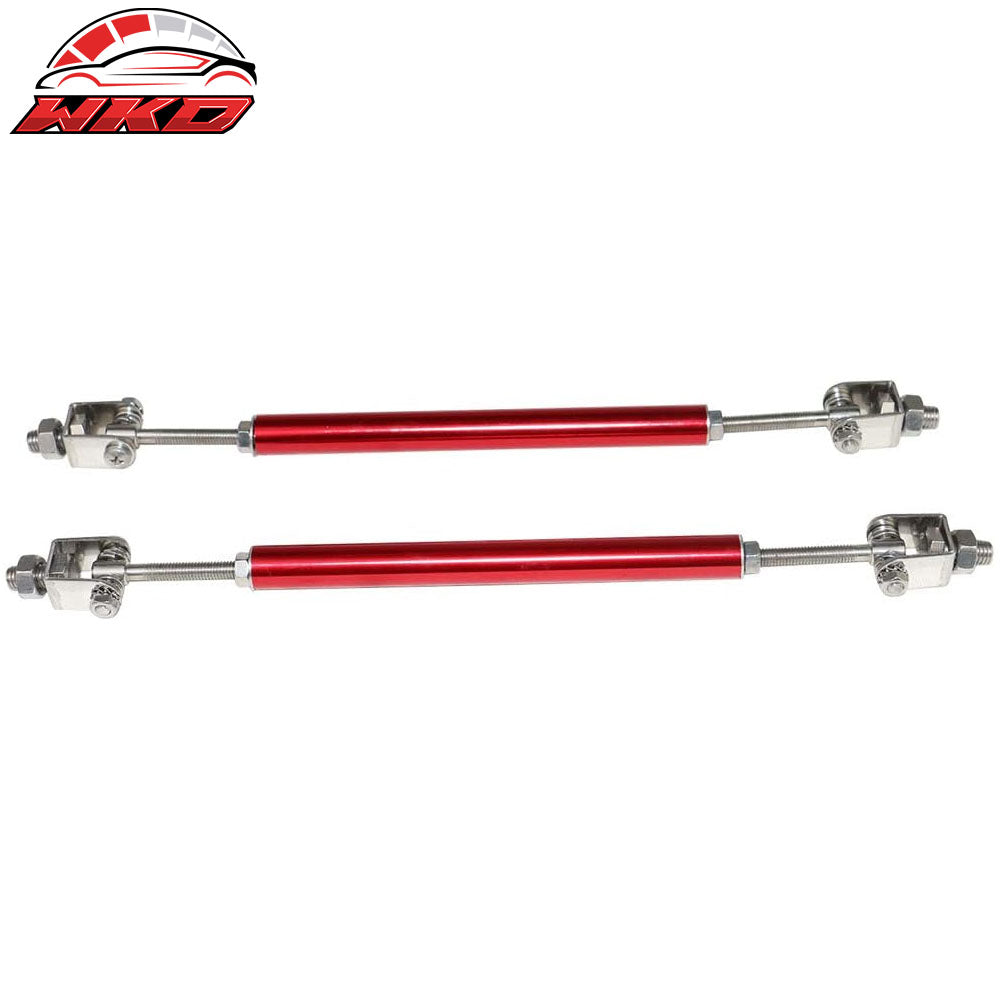 Red Adjustable 5.5-8 Universal Strut Rod Bumper Lip Splitter Tie Support Bars