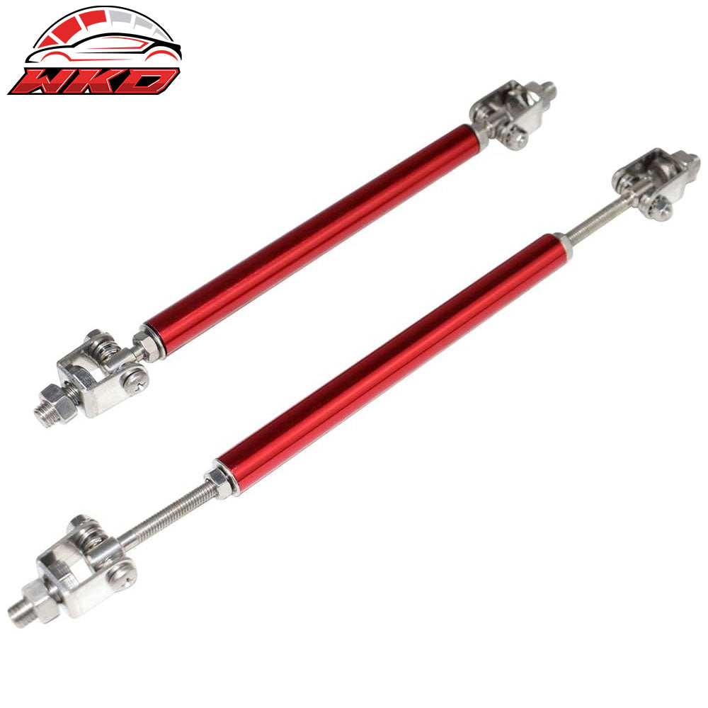 Red Adjustable 5.5-8 Universal Strut Rod Bumper Lip Splitter Tie Support Bars
