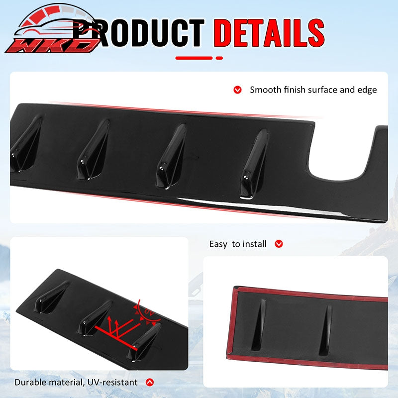 For 22-25 Subaru BRZ 22-26 GR86 OE Style Roof Vortex Spoiler Fin Gloss Black ABS