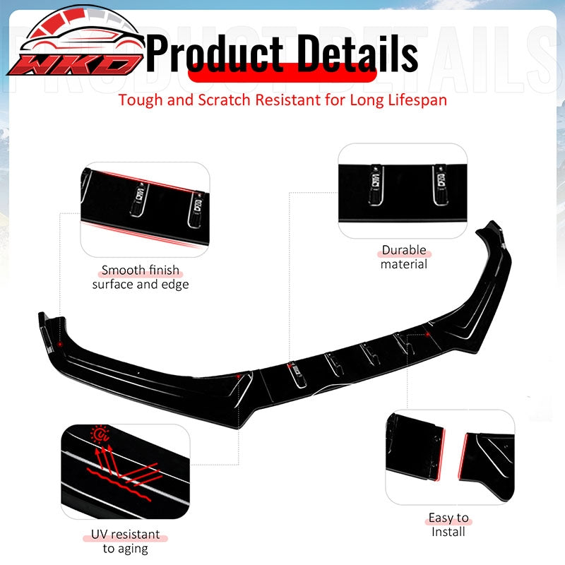 Wholesale 17-20 Subaru BRZ IKON Style Front Bumper Lip Chin Splitter PP Gloss Black - Wikond Auto