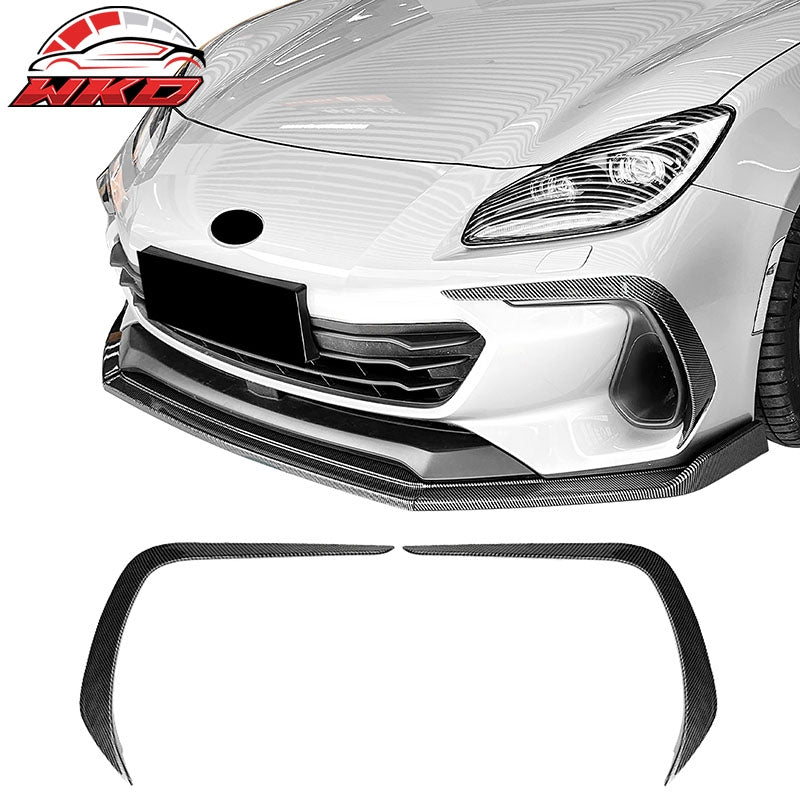 Wholesale 22-26 Subaru BRZ IKON Front Bumper Side Splitter Canards Carbon Fiber Print