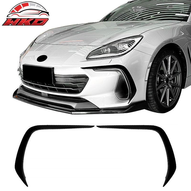 Wholesale 22-26 Subaru BRZ IKON Front Bumper Side Splitter Canards ABS Gloss Black