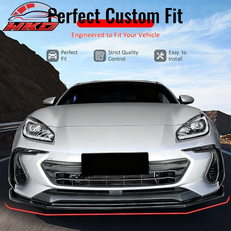 Wholesale 22-26 Subaru BRZ IKV2 Style Front Bumper Lip Chin Splitter PP Gloss Black - Wikond Auto