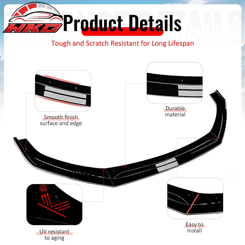 Wholesale 22-26 Subaru BRZ IKV2 Style Front Bumper Lip Chin Splitter PP Gloss Black - Wikond Auto