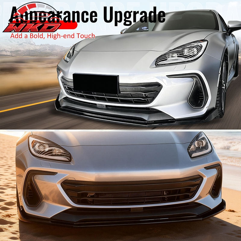 Wholesale 22-26 Subaru BRZ IKV2 Style Front Bumper Lip Chin Splitter PP Gloss Black - Wikond Auto