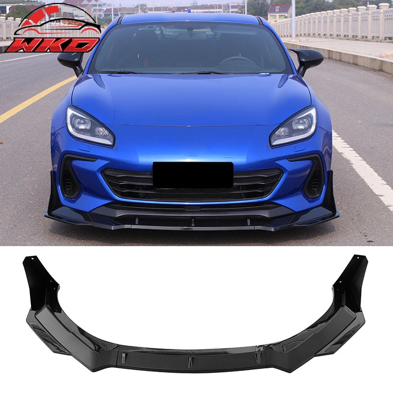 Fits 22-26 Subaru BRZ ZD8 JDM 5PC Front Bumper Lip Winglet PP Carbon Fiber Print