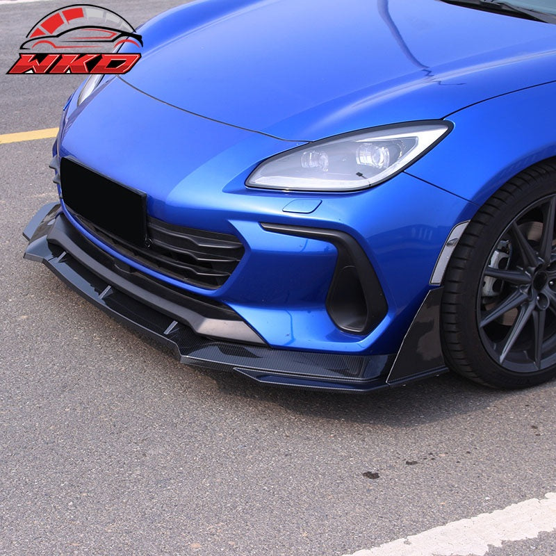 Fits 22-26 Subaru BRZ ZD8 JDM 5PC Front Bumper Lip Winglet PP Carbon Fiber Print