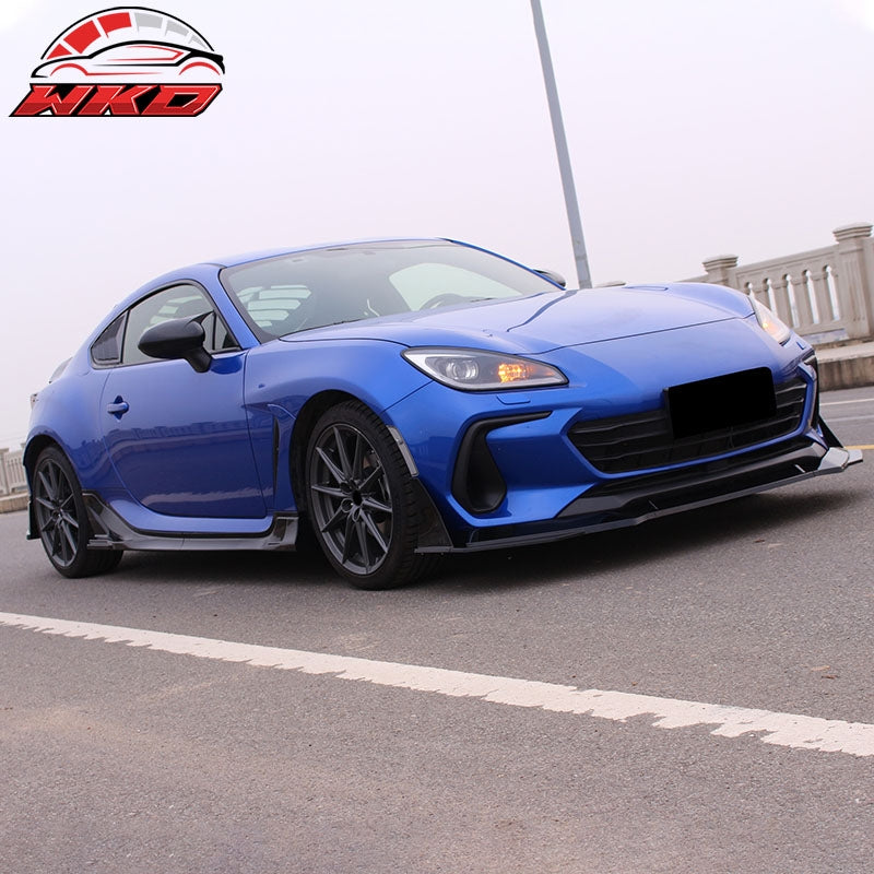 Fits 22-26 Subaru BRZ ZD8 JDM Style 5PCS Front Bumper Lip Winglet PP Gloss Black