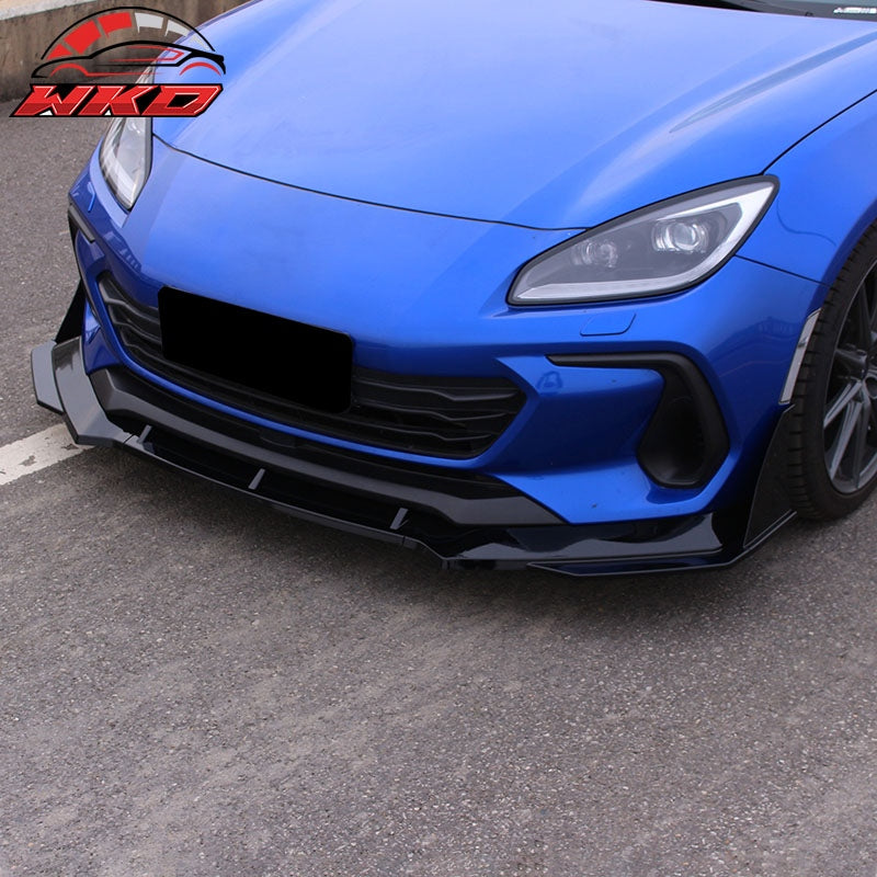 Fits 22-26 Subaru BRZ ZD8 JDM Style 5PCS Front Bumper Lip Winglet PP Gloss Black