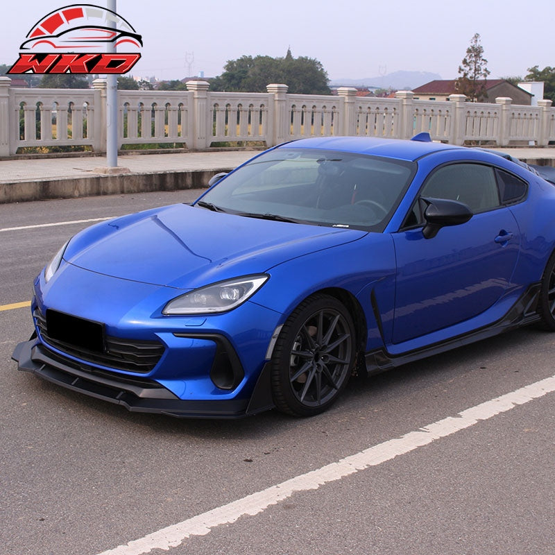 Fits 22-26 Subaru BRZ ZD8 JDM Style 5PCS Front Bumper Lip Winglet PP Matte Black