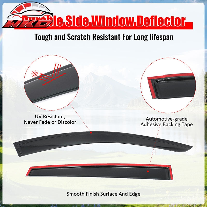 Fits 24-26 Subaru Crosstrek& Impreza Window Visors Smoke Acrylic Deflectors 4PCS