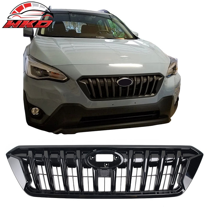 Fits 21-23 Subaru Crosstrek Sport Style Front Bumper Upper Grille Gloss Black