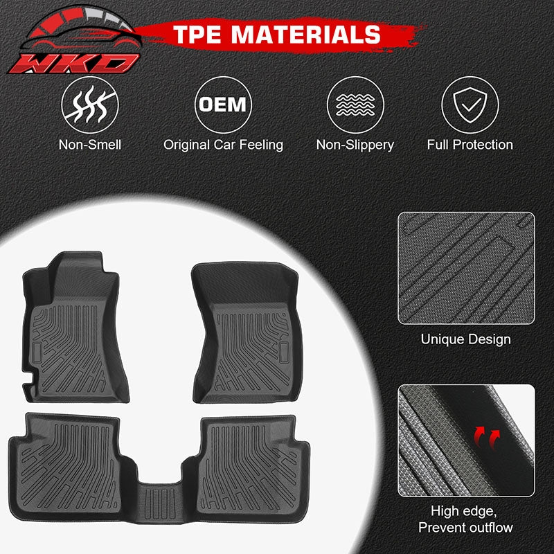Fits 09-13 Subaru Forester Anti-Slip Floor Mats All Weather TPE Carpets 3PCS