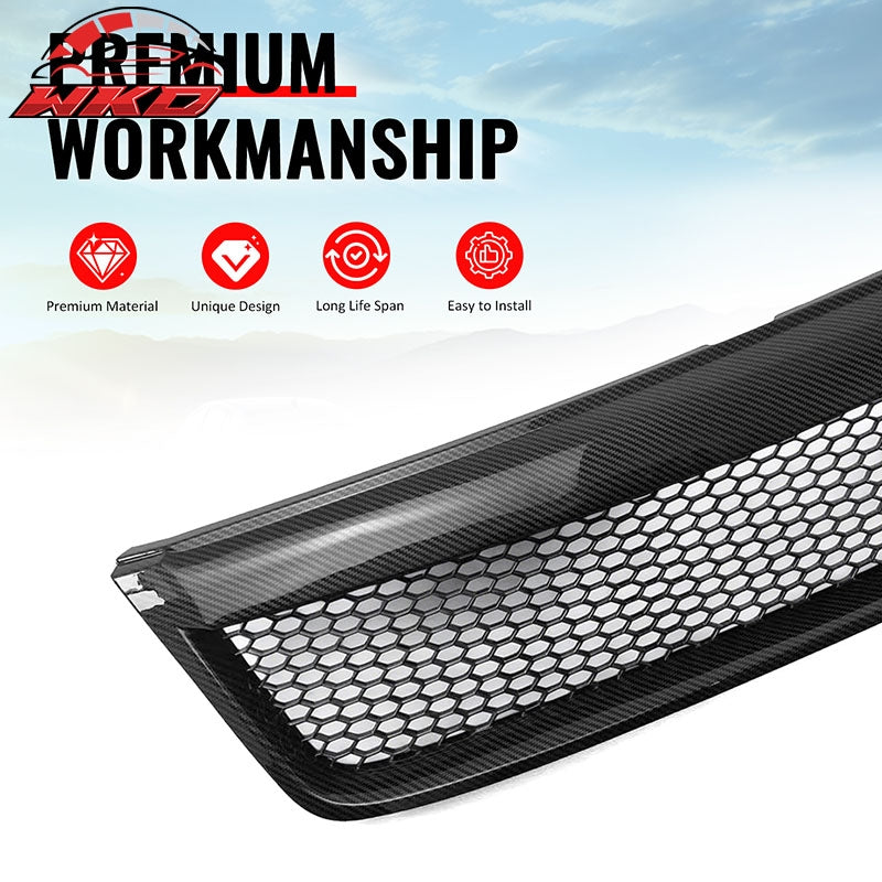 Fits 09-13 Subaru Forester Carbon Fiber Print Honeycomb Style Upper Grille ABS