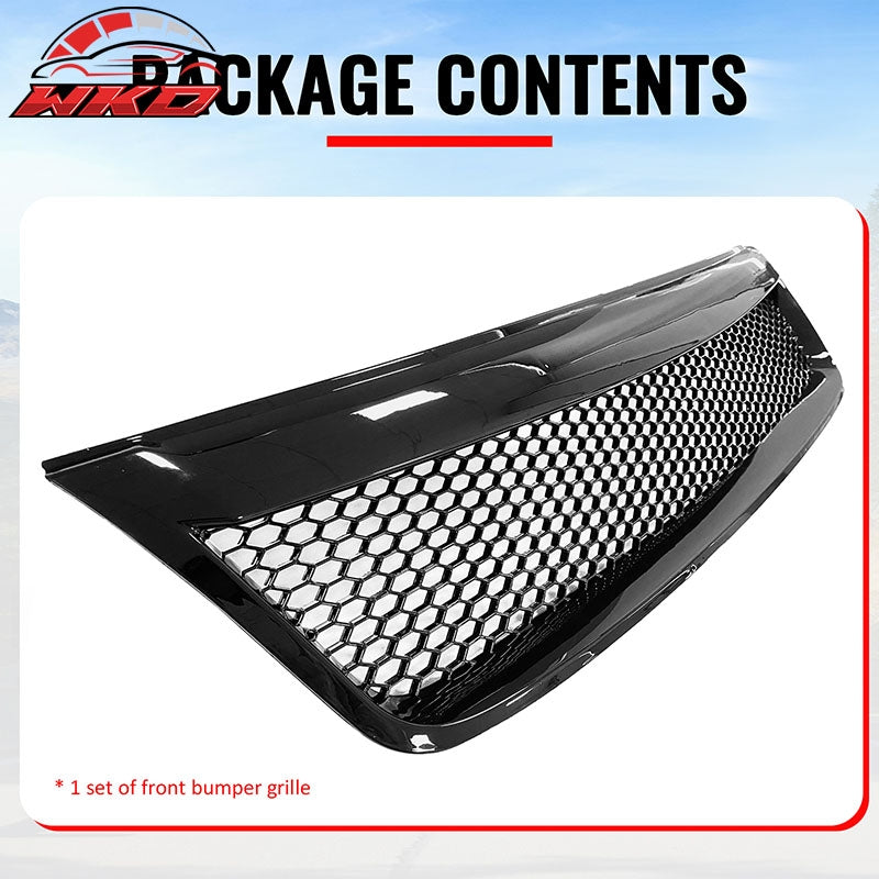 Fits 09-13 Subaru Forester Gloss Black Honeycomb Style Front Upper Grille ABS