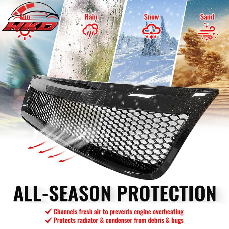 Fits 09-13 Subaru Forester Gloss Black Honeycomb Style Front Upper Grille ABS