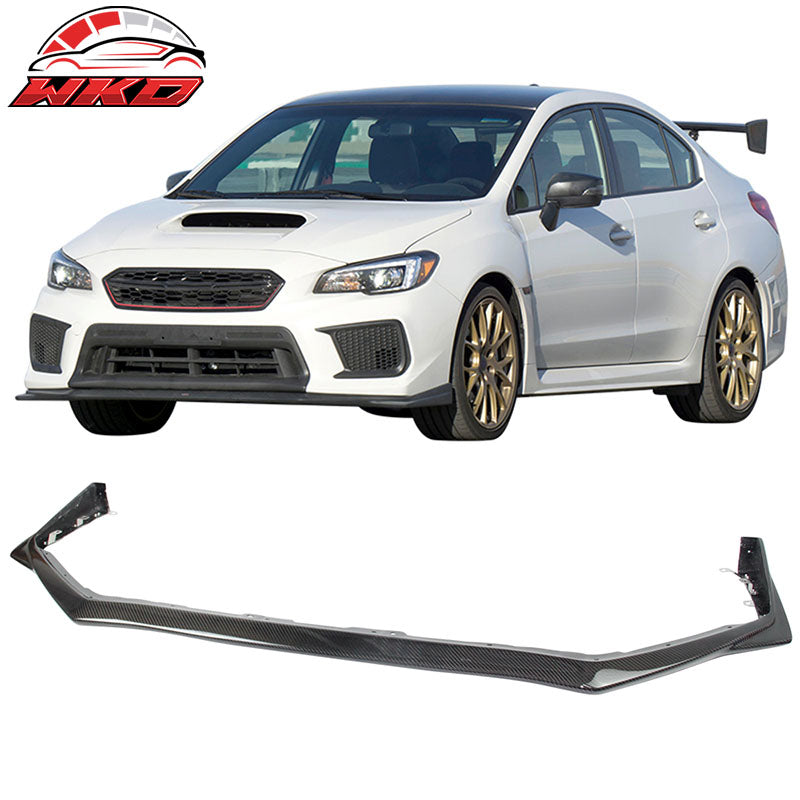 Fits 18-21 Subaru WRX STI Sedan 4-Door Matte Carbon Fiber Front Lip