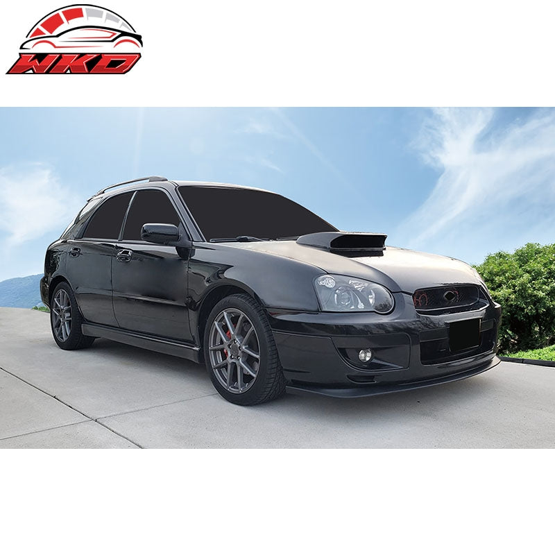 Fits 04-05 Subaru Impreza STI Style Front Bumper Lip Spoiler Unpainted Black PP