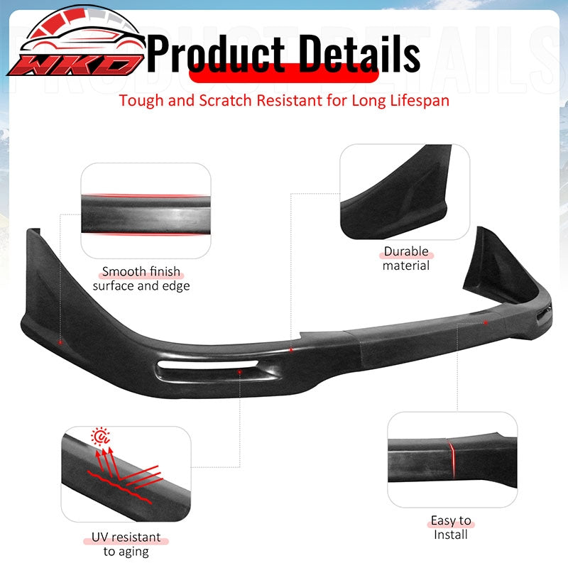 Wholesale 02-03 Subaru Impreza Sedan STI Style Front Bumper Lip Unpainted PU 3PCS Set - Wikond Auto