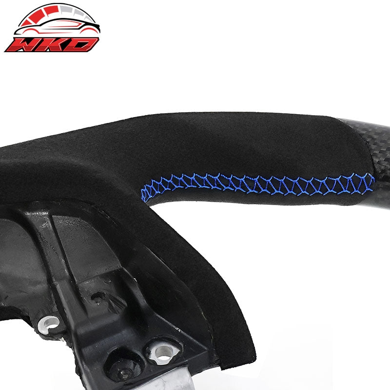 Wholesale 17-23 Impreza Carbon Fiber Steering Wheel Alcantara Blue Stitch & Indicator - Wikond Auto
