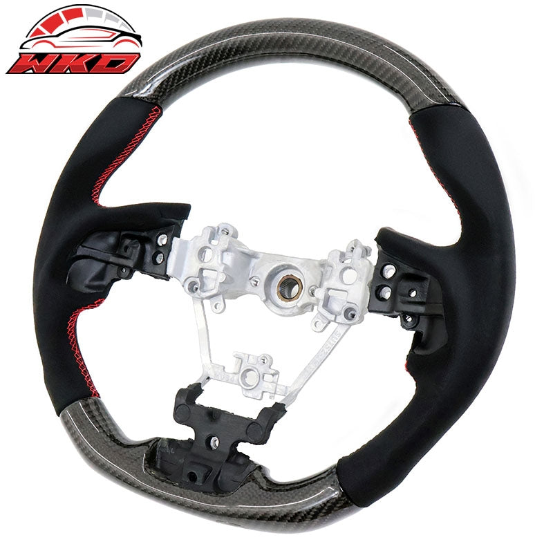 Wholesale 17-23 Subaru Impreza Carbon Fiber Steering Wheel Alcantara With Red Stitch