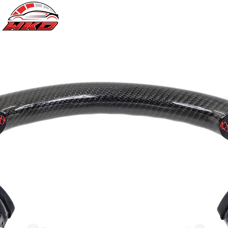 Fits 17-23 Subaru Impreza Carbon Fiber Steering Wheel Alcantara With Red Stitch