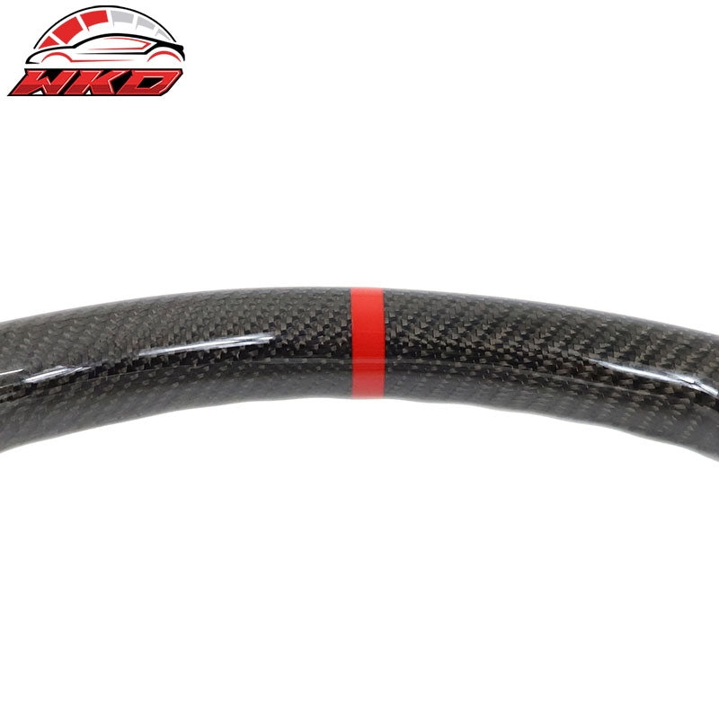 Fits 17-23 Impreza Carbon Fiber Leather Steering Wheel Red Stitch & Indicator