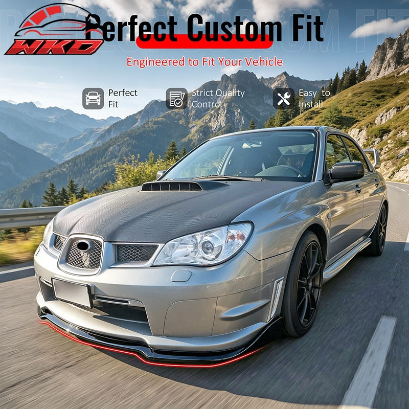 Wholesale For 06-07 Subaru Impreza WRX CS2 Style Front Bumper Lip Carbon Fiber Print 3PCS - Wikond Auto