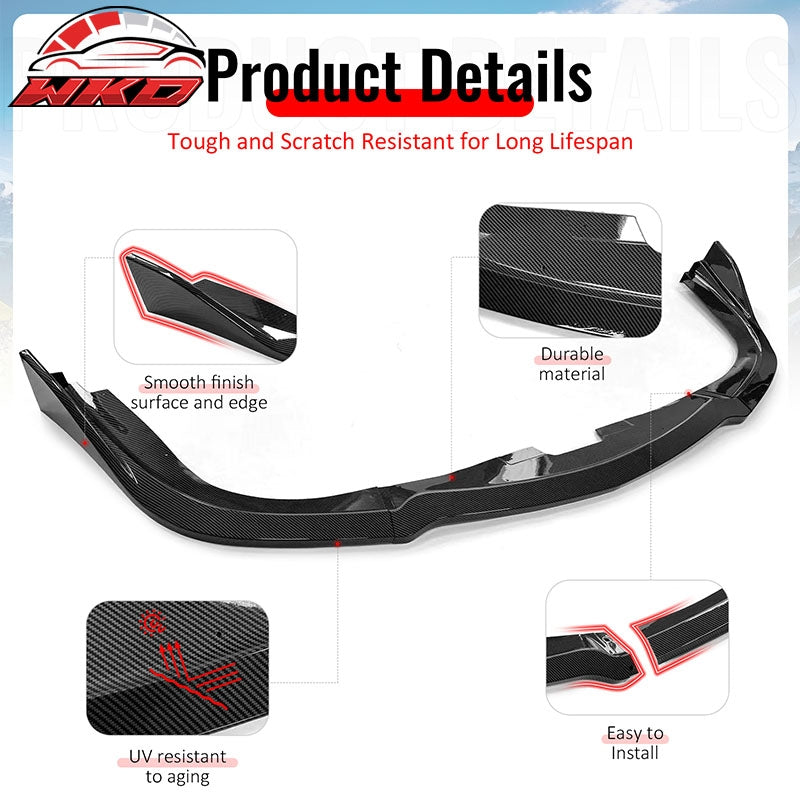 Wholesale For 06-07 Subaru Impreza WRX CS2 Style Front Bumper Lip Carbon Fiber Print 3PCS - Wikond Auto
