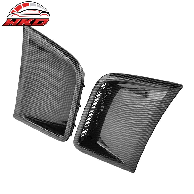 Fits 08-14 Subaru Impreza WRX Front Bumper Air Vent Cover Carbon Fiber Print 2PC