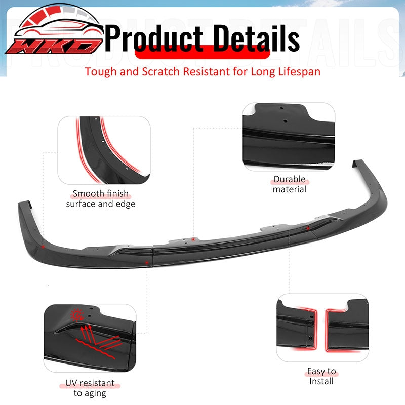 Wholesale 06-07 Subaru Impreza WRX Gloss Black Front Bumper Lip Spoiler PP 3PCS Set - Wikond Auto