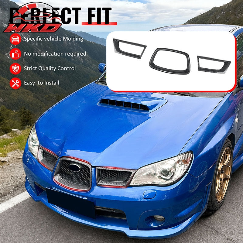 For 06-07 Subaru Impreza WRX OE Front Bumper Grille Cover ABS Carbon Fiber Print