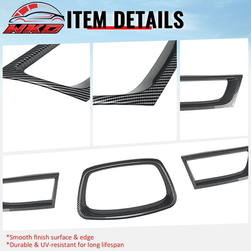 For 06-07 Subaru Impreza WRX OE Front Bumper Grille Cover ABS Carbon Fiber Print