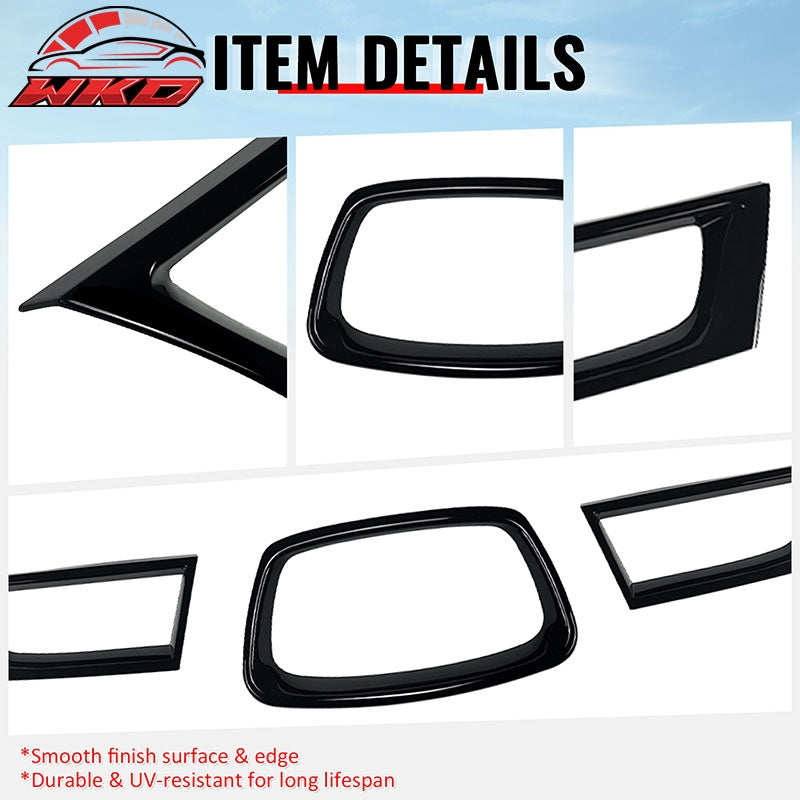 Fits 06-07 Subaru Impreza WRX OE Front Bumper Grille Cover Trim ABS Gloss Black