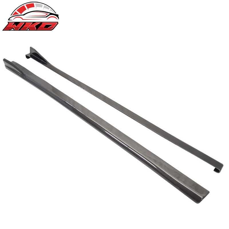 Fits 08-14 Subaru Impreza WRX STI CS Style 2PCS Side Skirts Matte Carbon Fiber