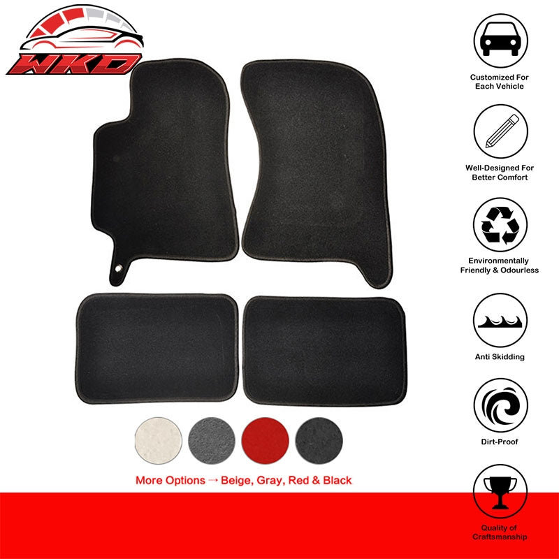 Fits 02-07 Subaru Impreza WRX STI Floor Mats Front Rear Nylon Black Carpet 4PC