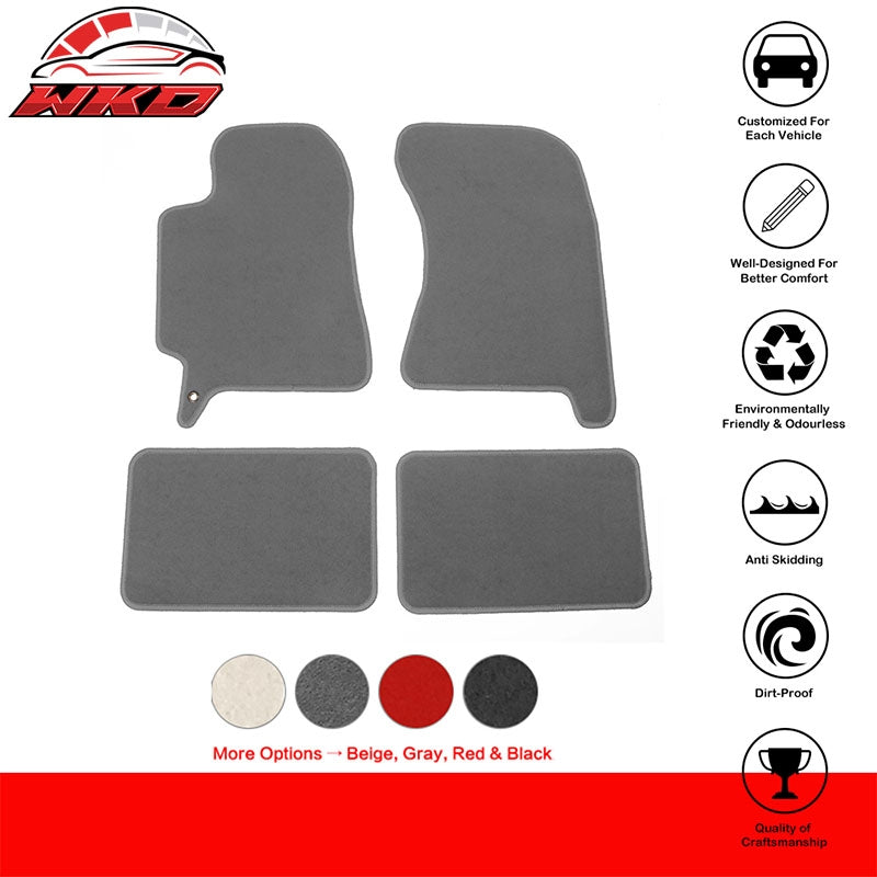 Fits 02-07 Subaru Impreza WRX STI Floor Mats Front Rear Nylon Gray Carpet 4PC