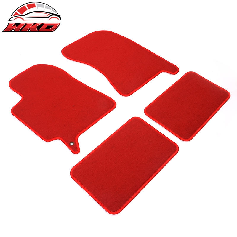 Fits 02-07 Subaru Impreza WRX STI Floor Mats Front Rear Nylon Red Carpet 4PC Set