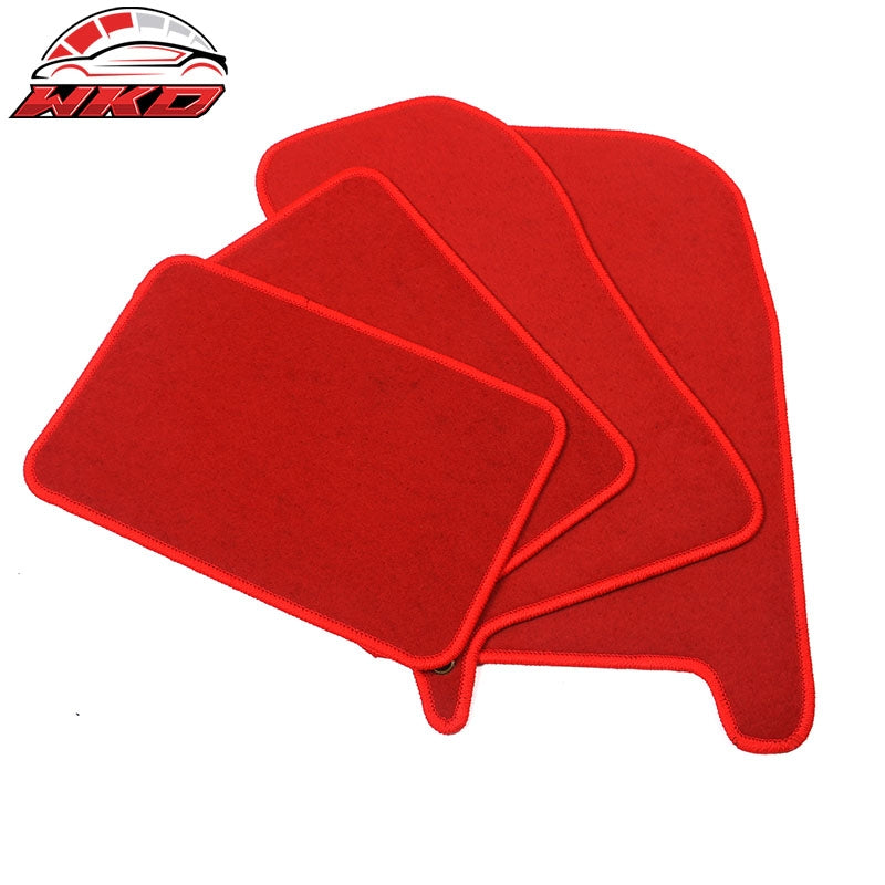 Fits 02-07 Subaru Impreza WRX STI Floor Mats Front Rear Nylon Red Carpet 4PC Set
