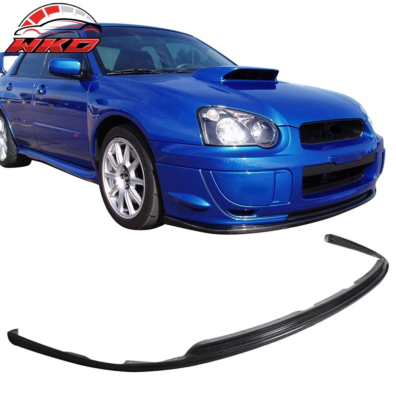 Fits 08-10 Subaru Impreza WRX STI Front Bumper Lip Spoiler - Matte Carbon Fiber