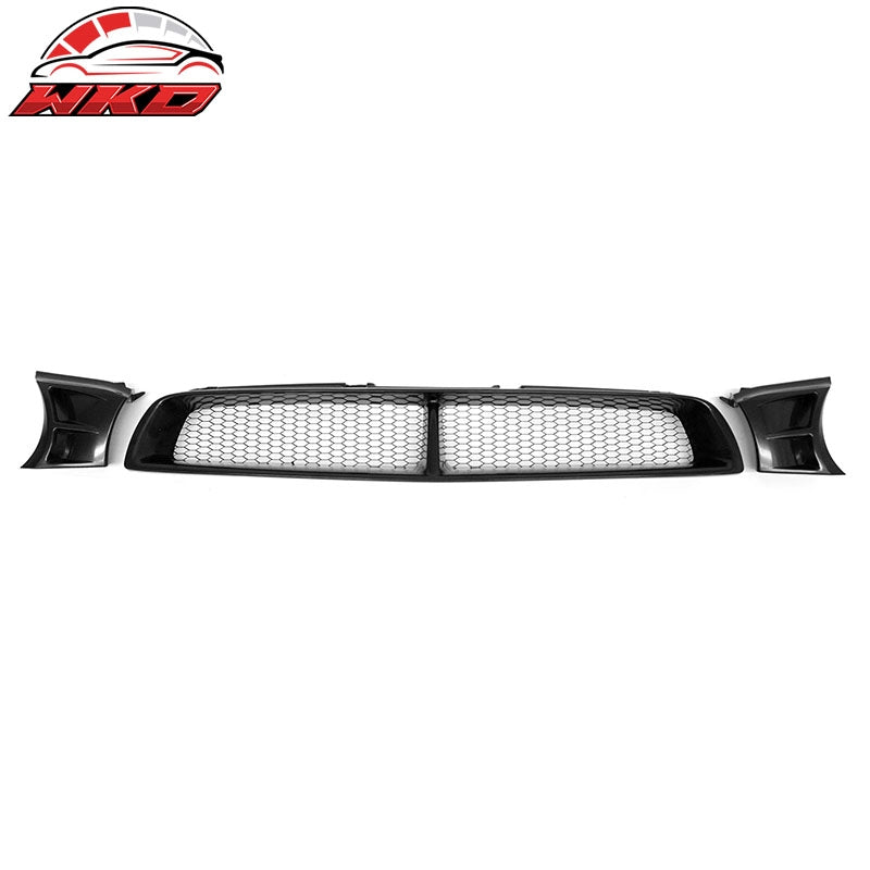 Fits 02-03 Subaru Impreza WRX STI Grille Mesh Hood Upper Grill Black Assembly