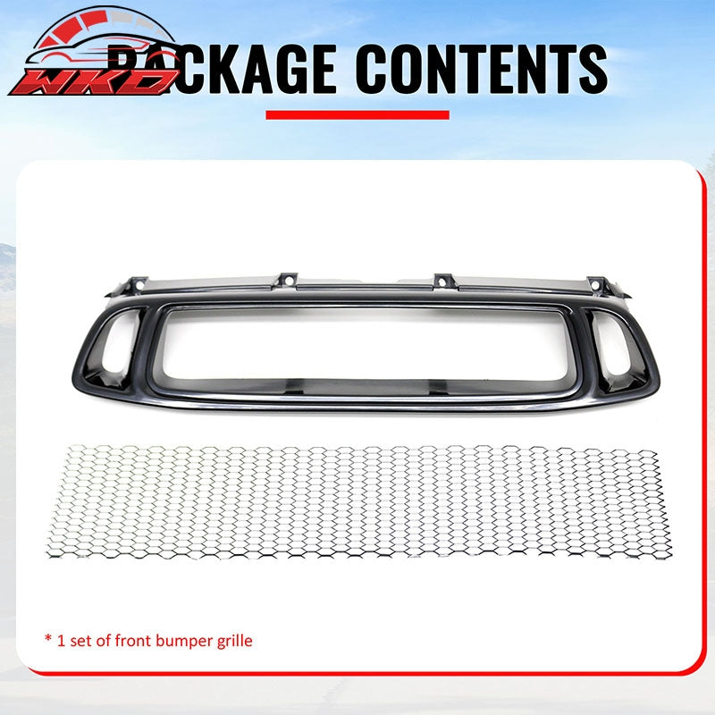 Fits 04-05 Subaru Impreza WRX STI Grille Mesh Hood Upper Grill Black Assembly