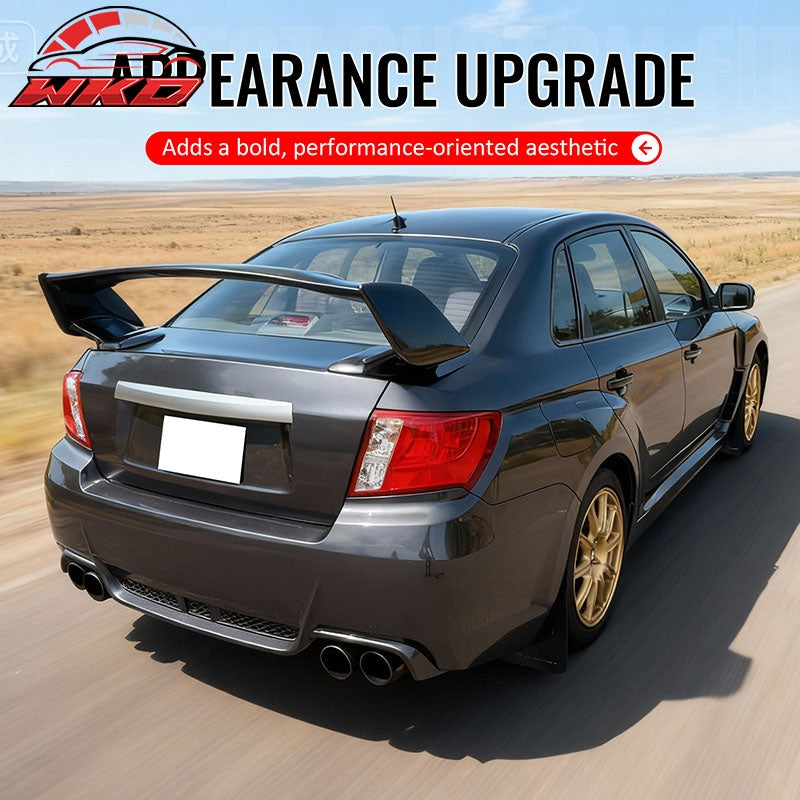 Fits 08-14 Subaru Impreza WRX STI Style Rear Trunk Spoiler Wing Primer Black 5PC