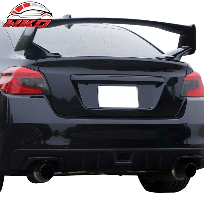 Fits 12-16 Impreza & 15-21 WRX STI Style 3PCS Rear Trunk Spoiler Unpainted Black